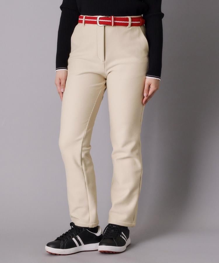 【ADABAT NAVY】マイクロベロアストレートパンツ アダバット パンツ その他のパンツ ベージュ ネイビー