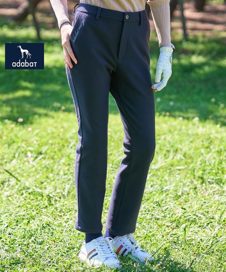 【ADABAT NAVY】マイクロベロアストレートパンツ アダバット パンツ その他のパンツ ベージュ ネイビー