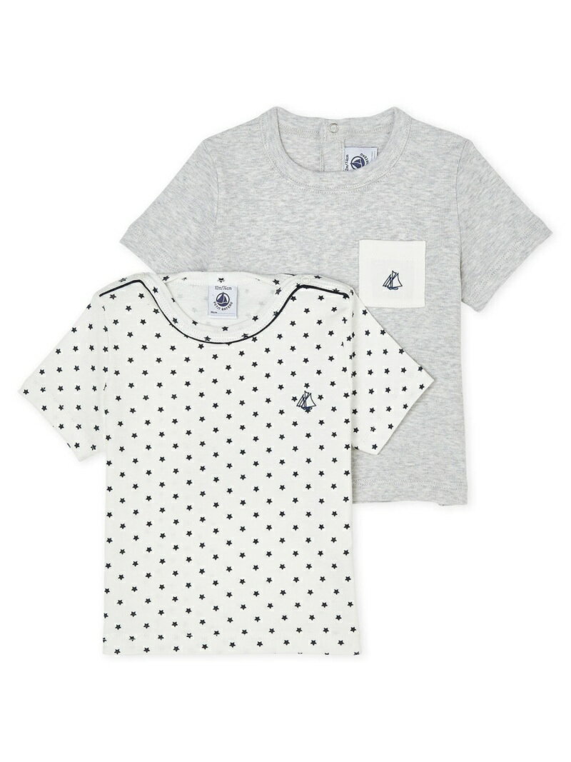 【SALE／40%OFF】PETIT BATEAU (K)半袖Tシャツ2枚組_ベビーWT プチバトー トップス その他のトップス ネイビーのサムネイル