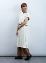 【SALE/80%OFF】E hyphen world gallery ランダムワッフルワンピース イーハイフンワールドギャラリー ワンピース 長袖ワンピース ホワイト ブラック カーキ パープル