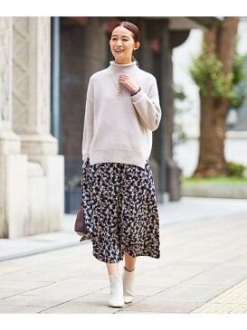 【SALE/20%OFF】J.PRESS 【洗える】ポリエステル ピーチサテンフラワープリント スカート ジェイプレス スカート ロングスカート ネイビー【送料無料】