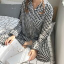 【SALE/30%OFF】miniministore パジャマ ギンガムチェック 2点セット ミニミニストア インナー・ルームウェア パジャマ ブラック ブルー...