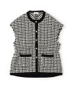 【SALE/40%OFF】Ballsey ニットコンビツイード フレンチスリーブジレ トゥモローランド トップス ベスト・ジレ ブラック ベージュ【送料無料】