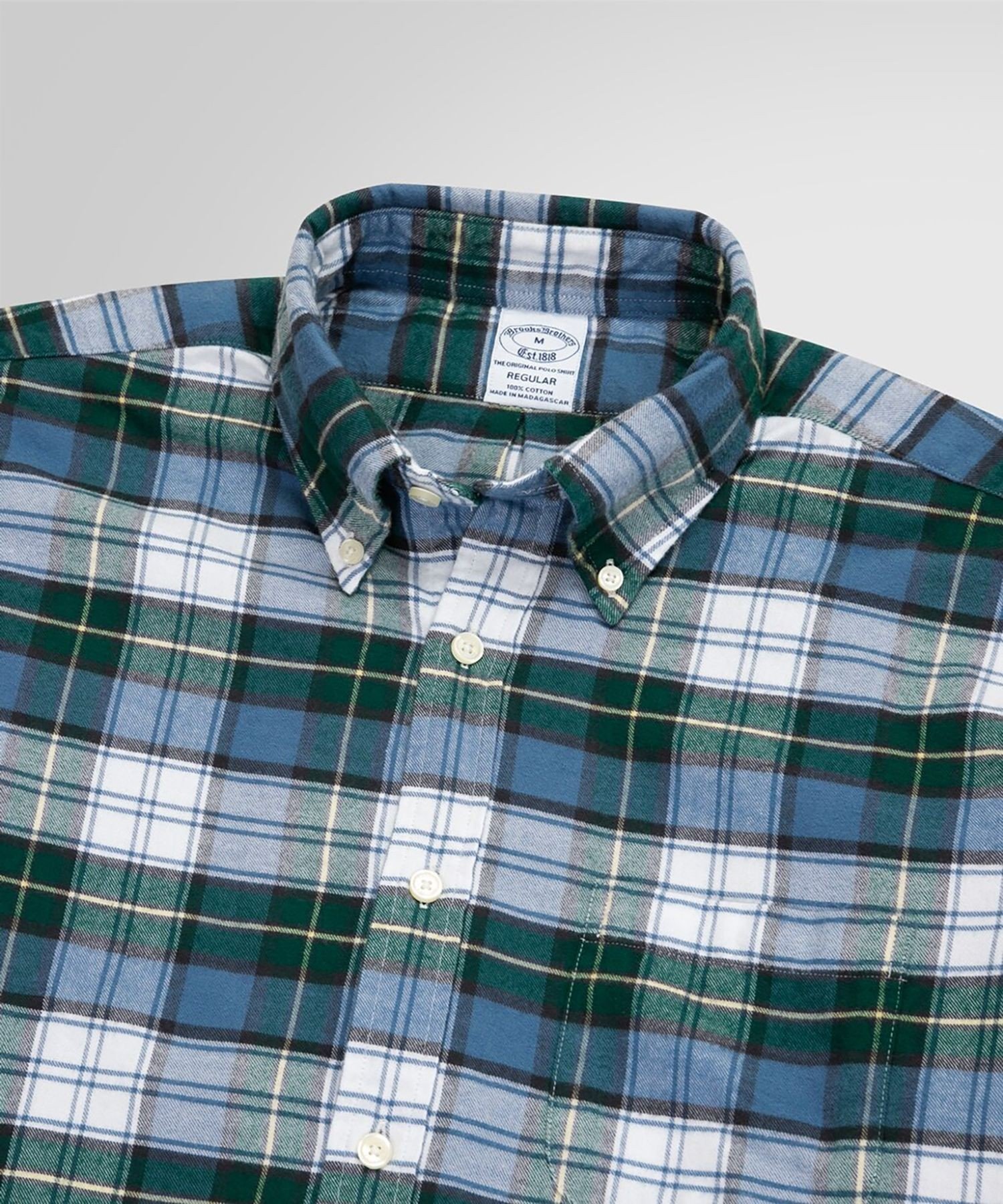コットンフランネル タータンチェック カジュアルシャツ Regular Fit ブルックス ブラザーズ トップス シャツ・ブラウス パープル ブルー