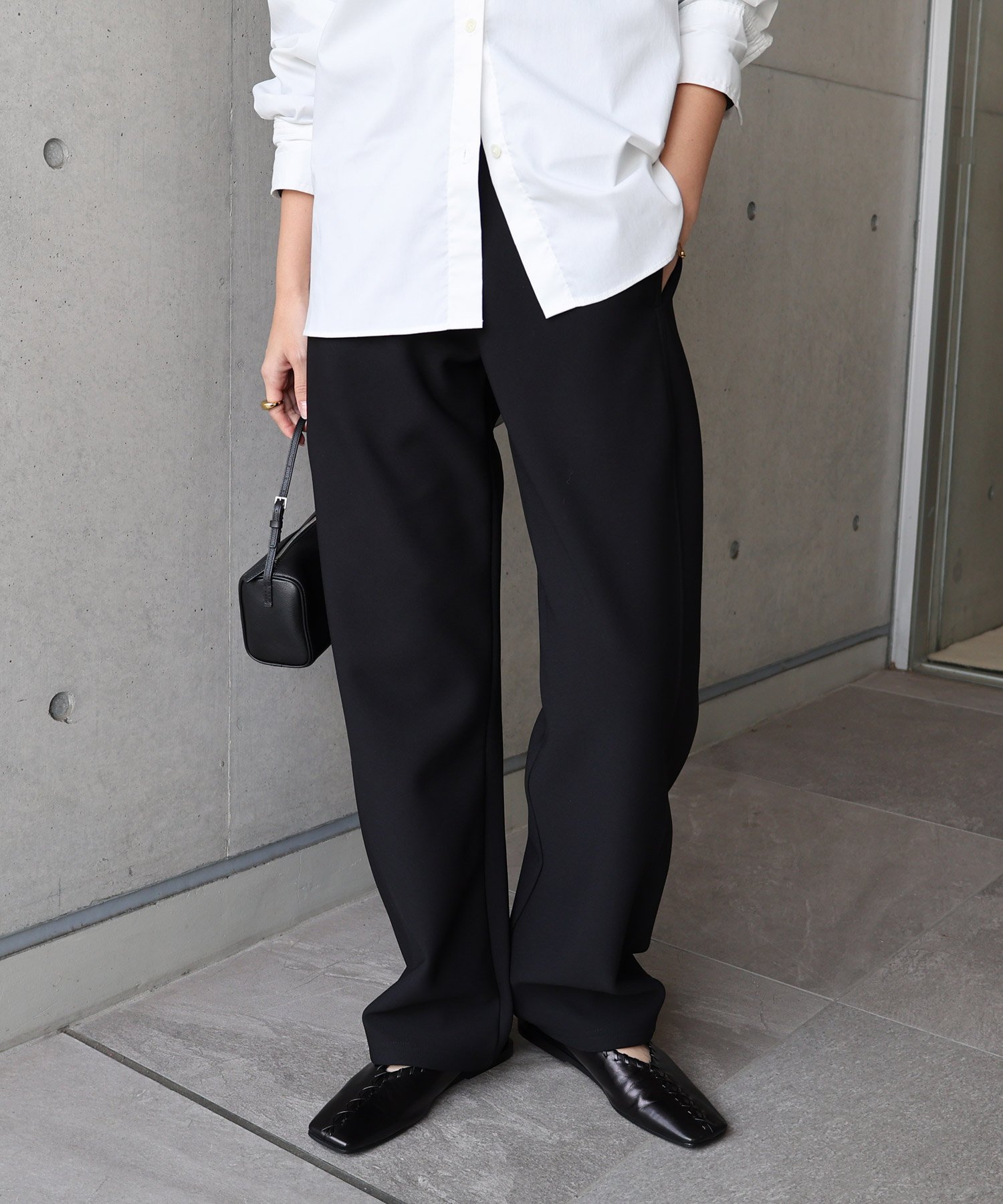 evernavy 裏起毛 ポンチ カーブ パンツ evernavy エバーネイビー アンドミー パンツ その他のパンツ ブラウン ネイビー ブラック【送料無料】