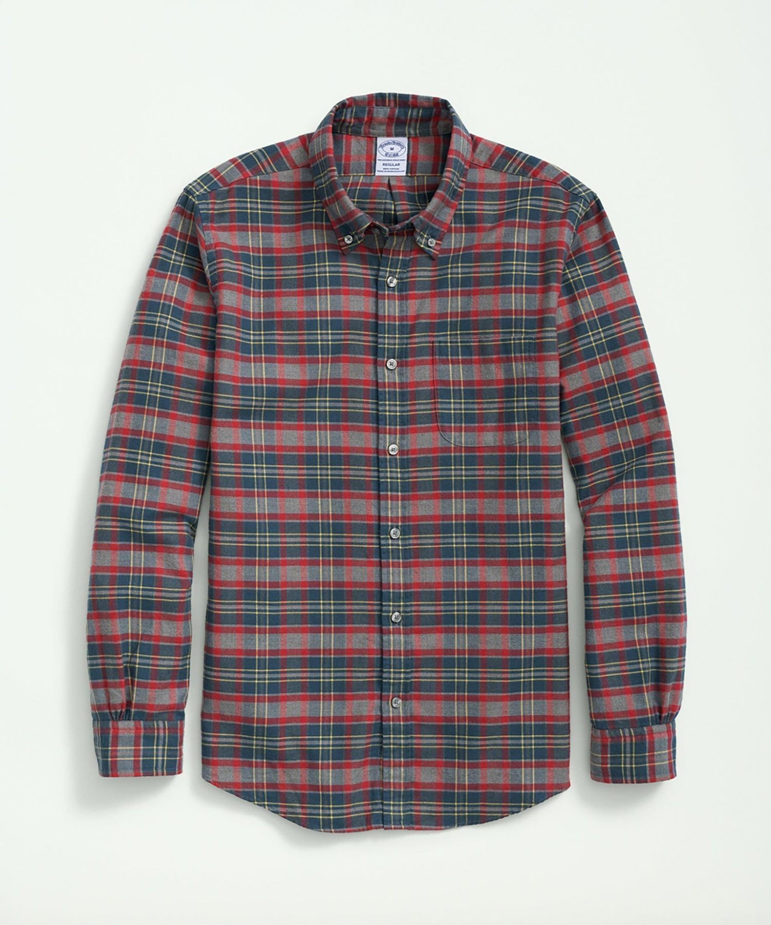 【SALE／50%OFF】BROOKS BROTHERS フランネル タータンチェック カジュアルシャツ Regular Fit ブルックス ブラザーズ トップス シャツ・ブラウス グレー【送料無料】