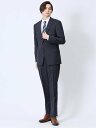 m.f.editorial ウール混 スリムフィット 2ボタン2ピーススーツ 千鳥紺 【25SS】 メンズ セットアップ ジャケット ビジネス カジュアル 通勤...