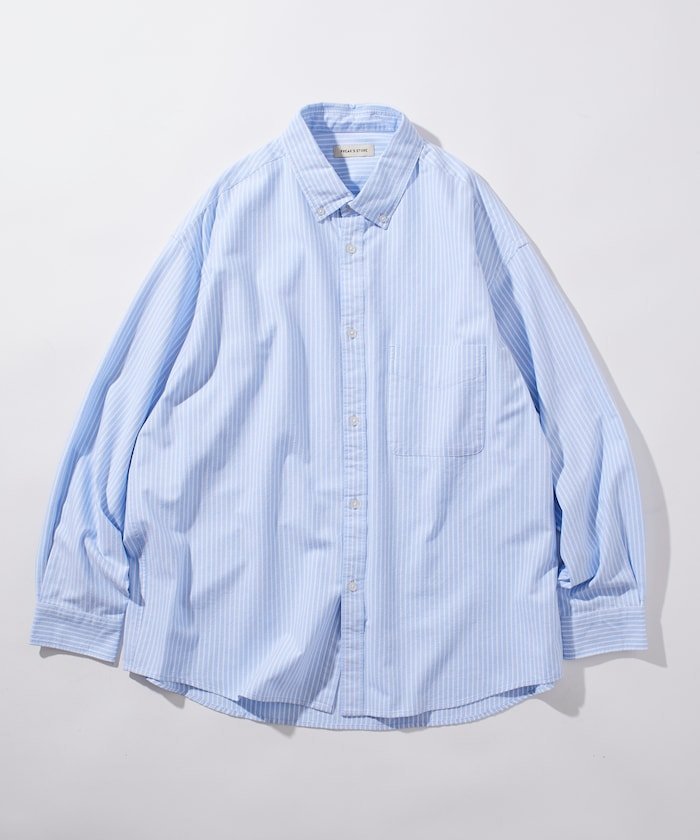 【SALE／30%OFF】FREAK'S STORE ビッグシルエット オックスフォード ボタンダウンシャツ 【限定展開】 25AW フリークスストア トップス シャツ・ブラウス ブルー ホワイト