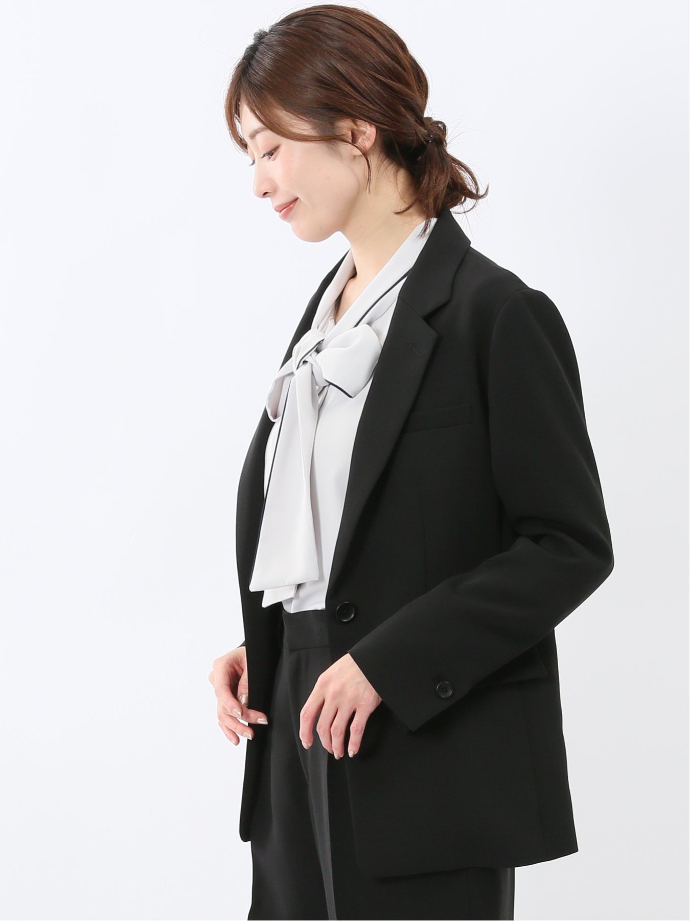 【SALE／15%OFF】m.f.editorial トリアセライク リラクシング 1ボタンジャケット 黒(セットアップ可能) タカキュー ジャケット・アウター テーラードジャケット・ブレザー【送料無料】