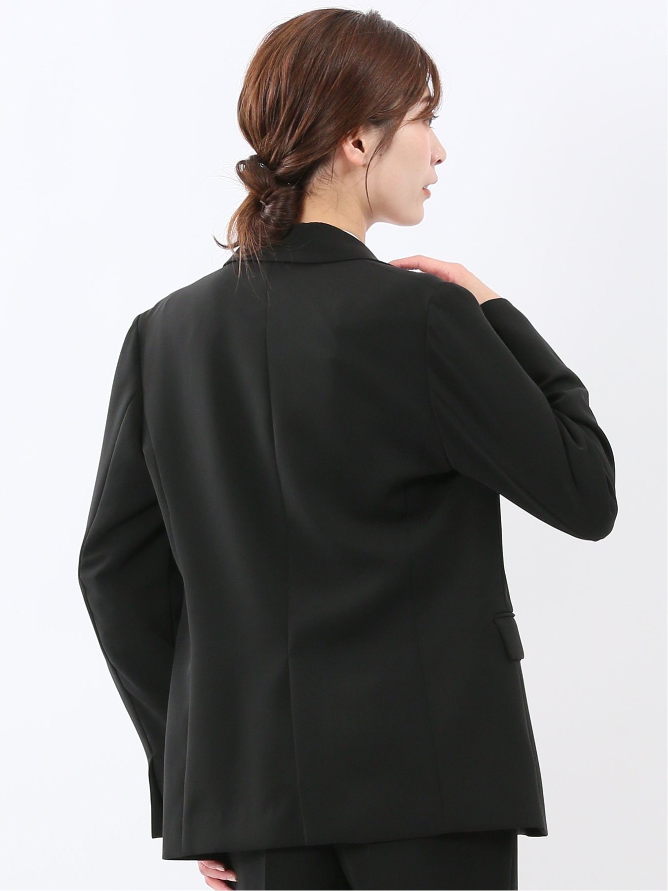 【SALE／15%OFF】m.f.editorial トリアセライク リラクシング 1ボタンジャケット 黒(セットアップ可能) タカキュー ジャケット・アウター テーラードジャケット・ブレザー【送料無料】