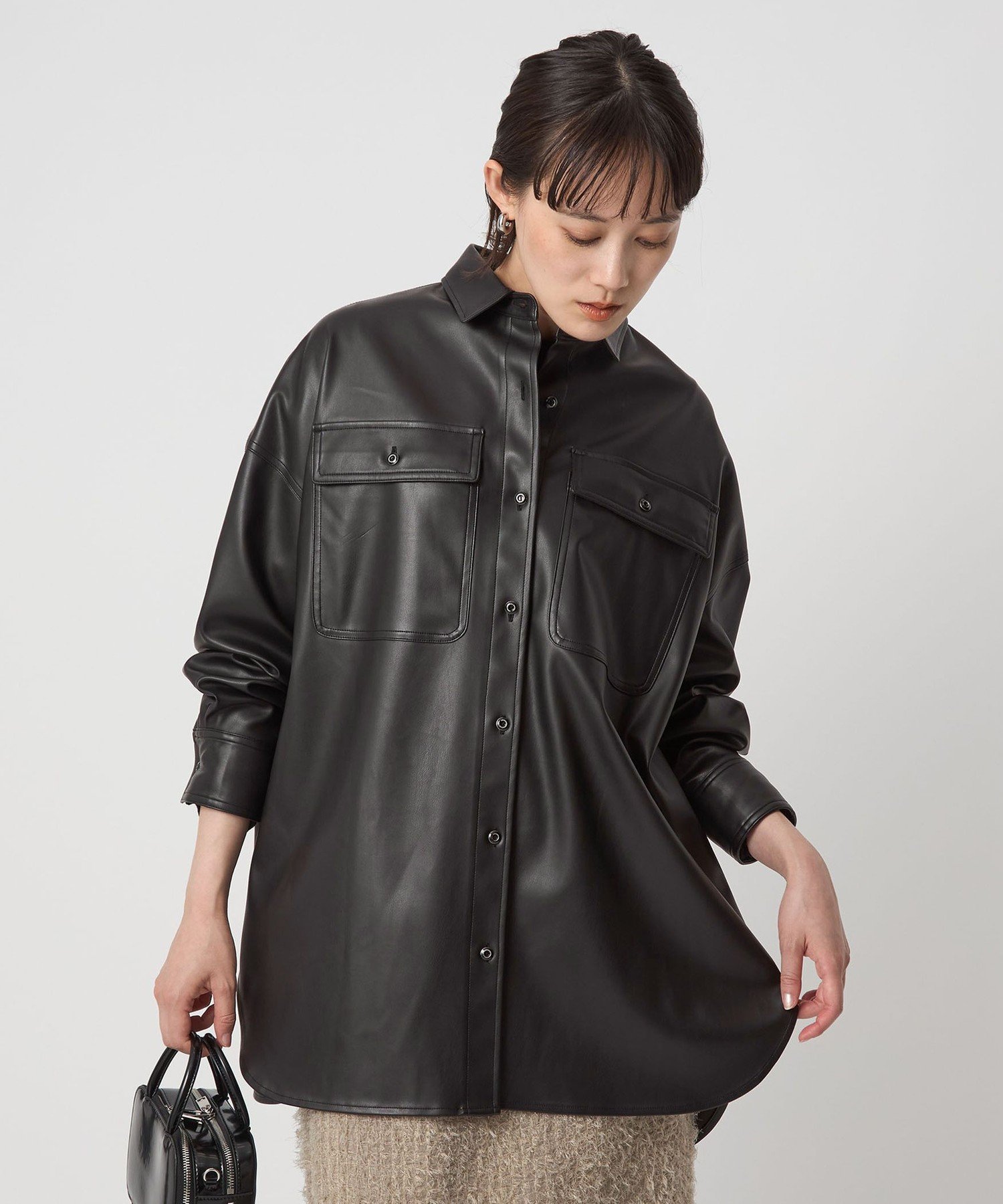 【別注】＜HEALTHY DENIM＞Almond シャツ ブラック ユナイテッドアローズ アウトレット トップス シャツ・ブラウス ブラック