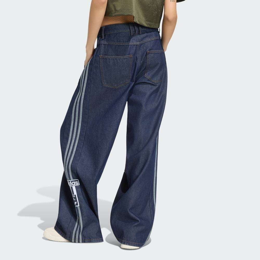 【公式】アディダス adidas 返品可 アディブレイク ミッドライズ ワイドレッグ デニムパンツ アディダス パンツ その他のパンツ ブルー