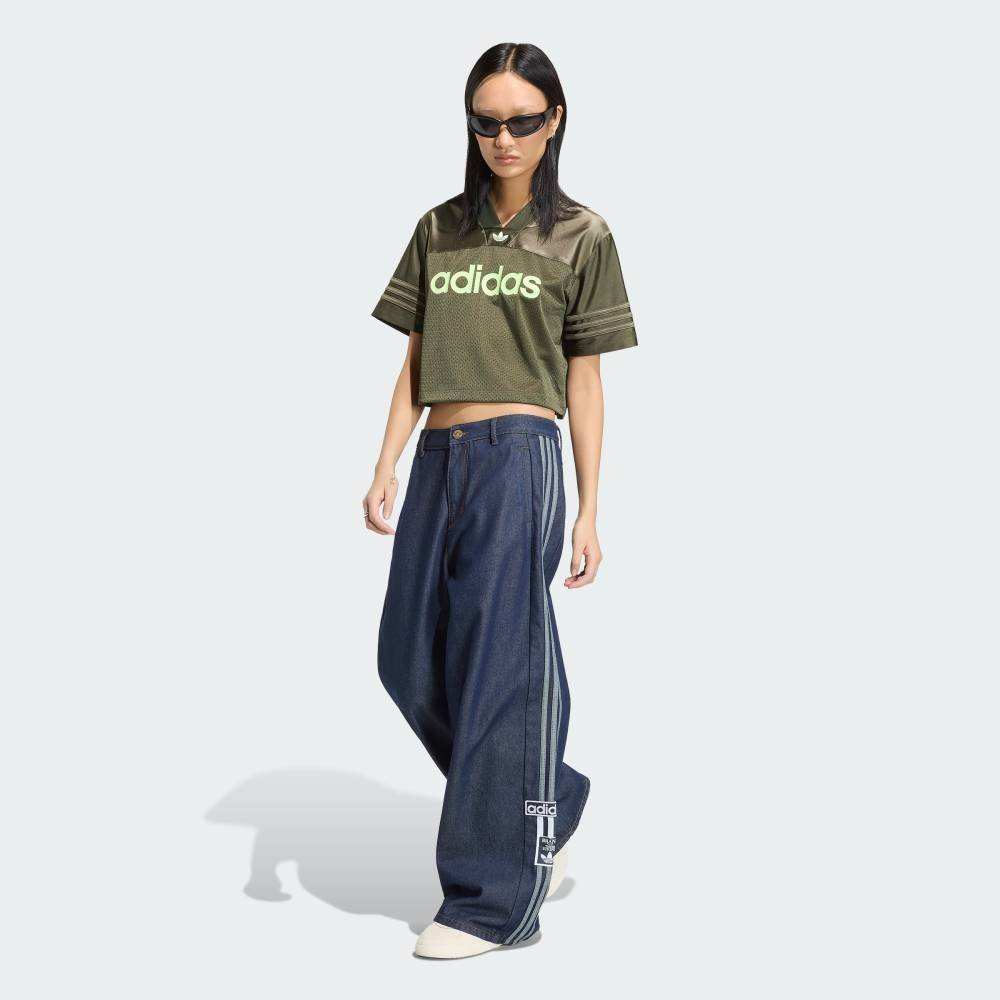 【公式】アディダス adidas 返品可 アディブレイク ミッドライズ ワイドレッグ デニムパンツ アディダス パンツ その他のパンツ ブルー