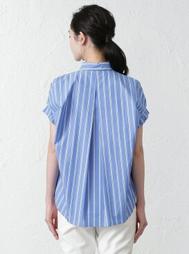 EPOCA THE SHOP コンパクトブロードブラウス エポカ ザ ショップ シャツ/ブラウス 長袖シャツ ブルー ホワイト【送料無料】