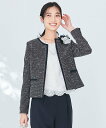 エニィスィス 服 レディース 【SALE／30%OFF】any SiS 【セットアップ対応】リップルボーダー ノーカラー ジャケット エニィスィス ジャケット・アウター ノーカラージャケット ネイビー【送料無料】