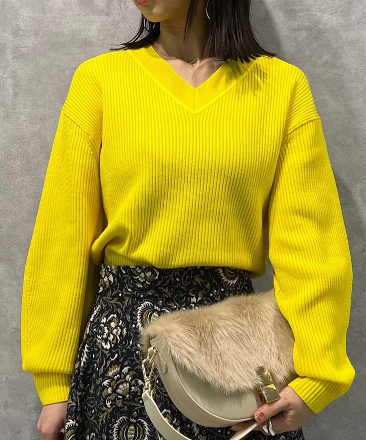 【SALE／40%OFF】Ballsey リンクスリブ Vネックプルオーバー トゥモローランド トップス ニット ブラック イエロー ホワイト【送料無料】