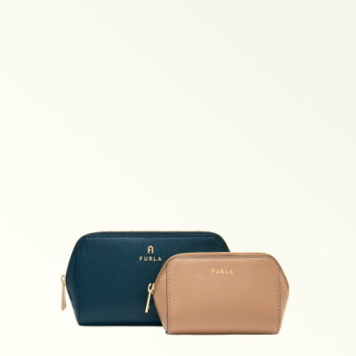 【SALE/54%OFF】FURLA 【公式】FURLA CAMELIA M COSMETIC CASE SET フルラ 財布・ポーチ・ケース ポーチ ブラック グレー【送料無料】