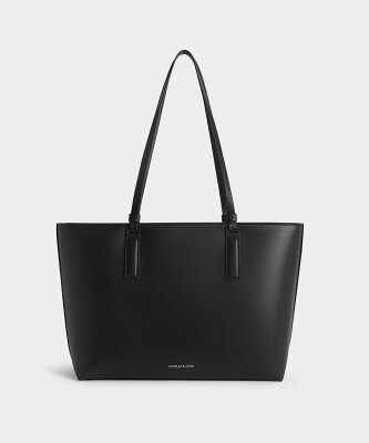 【SALE/19%OFF】CHARLES & KEITH Noelle ノエル トートバッグ チャールズアンドキース バッグ トートバッグ ホワイト ブラック【送料無料】