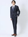 m.f.editorial ウール混 スリムフィット 2ボタン2ピーススーツ チェック紺 【25SS】 メンズ セットアップ ジャケット ビジネス カジュアル ...