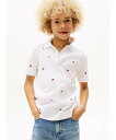TOMMY HILFIGER BOYS オールオーバーフラッグエンブロイダリーポロシャツ トミーヒルフィガー トップス ポロシャツ ホワイト【送料無料】