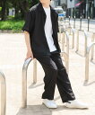 URBAN RESEARCH ITEMS クレープオープンカラーシャツ+パンツSET アーバンリサーチアイテムズ トップス シャツ・ブラウス ブラック ブラウン...