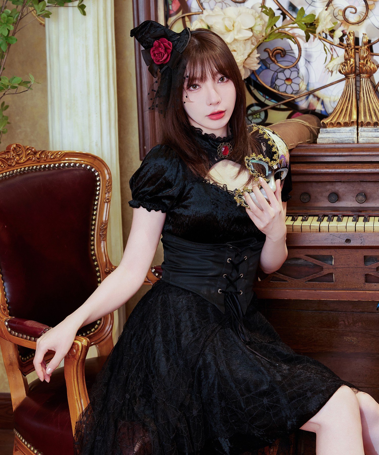 Brightlele 「 ゴシック魔女 」 ハロウィン コスプレ 衣装 魔女 ゴスロリ 仮装 大人 女性 可愛い ブライトララ ファッション雑貨 その他のファッション雑貨 ブラック【送料無料】