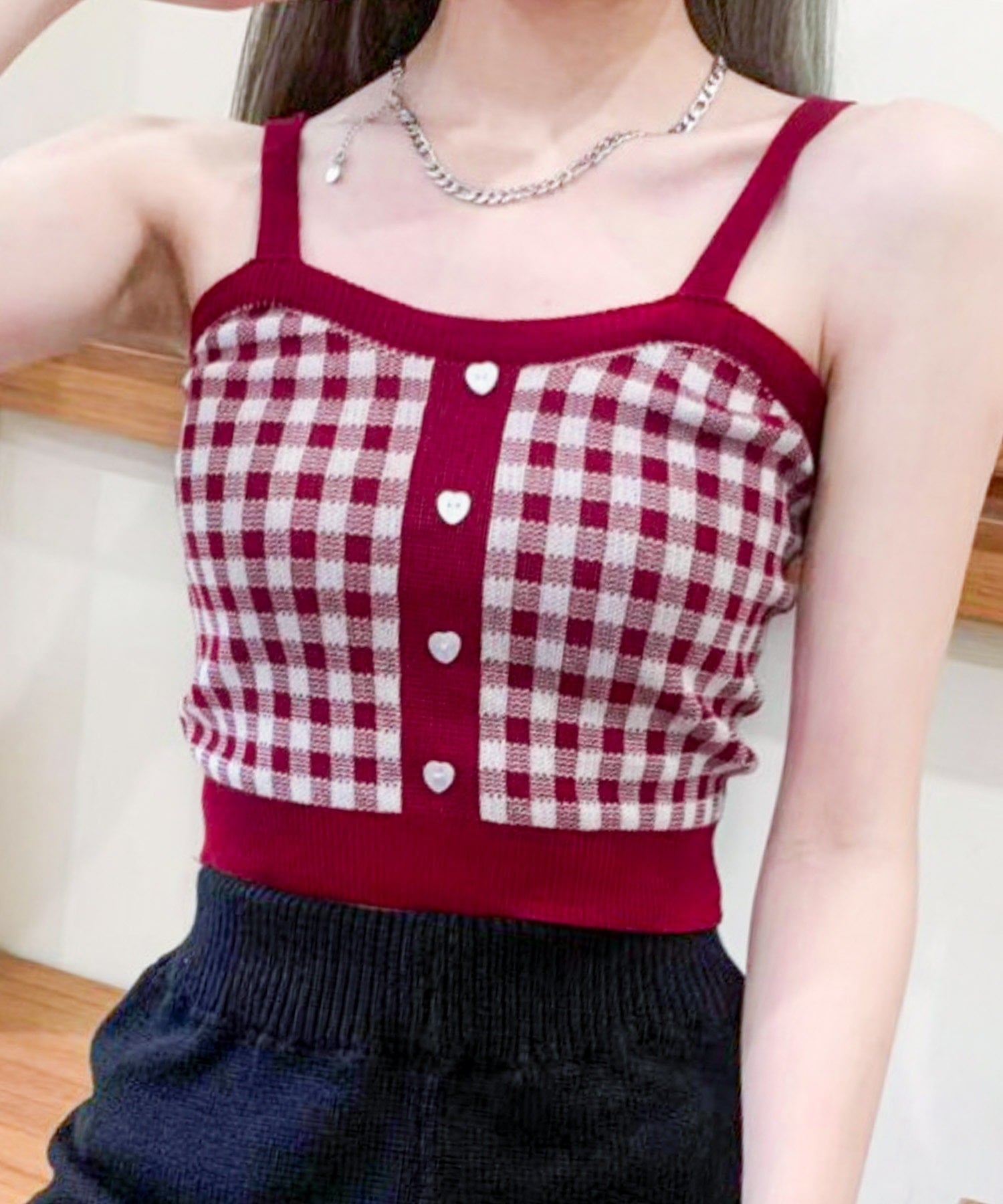 F.S.B/(W)【Lilamusant】クロップドキャミソール エフエスビー トップス キャミソール レッド ホワイト オレンジ ピンク ブラック パープル
