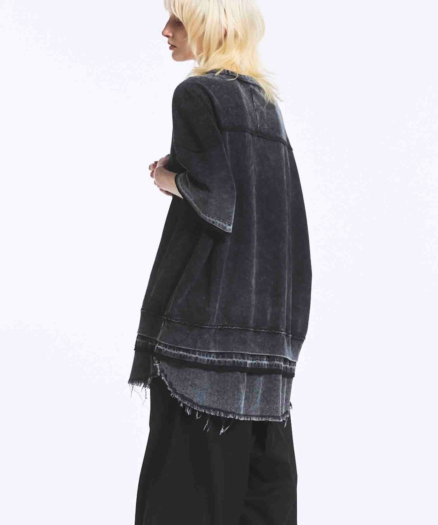 MAISON SPECIAL Chemical Over-Dye Prime-Over Football Layered T-shirt メゾンスペシャル バッグ トートバッグ ブラック ホワイト