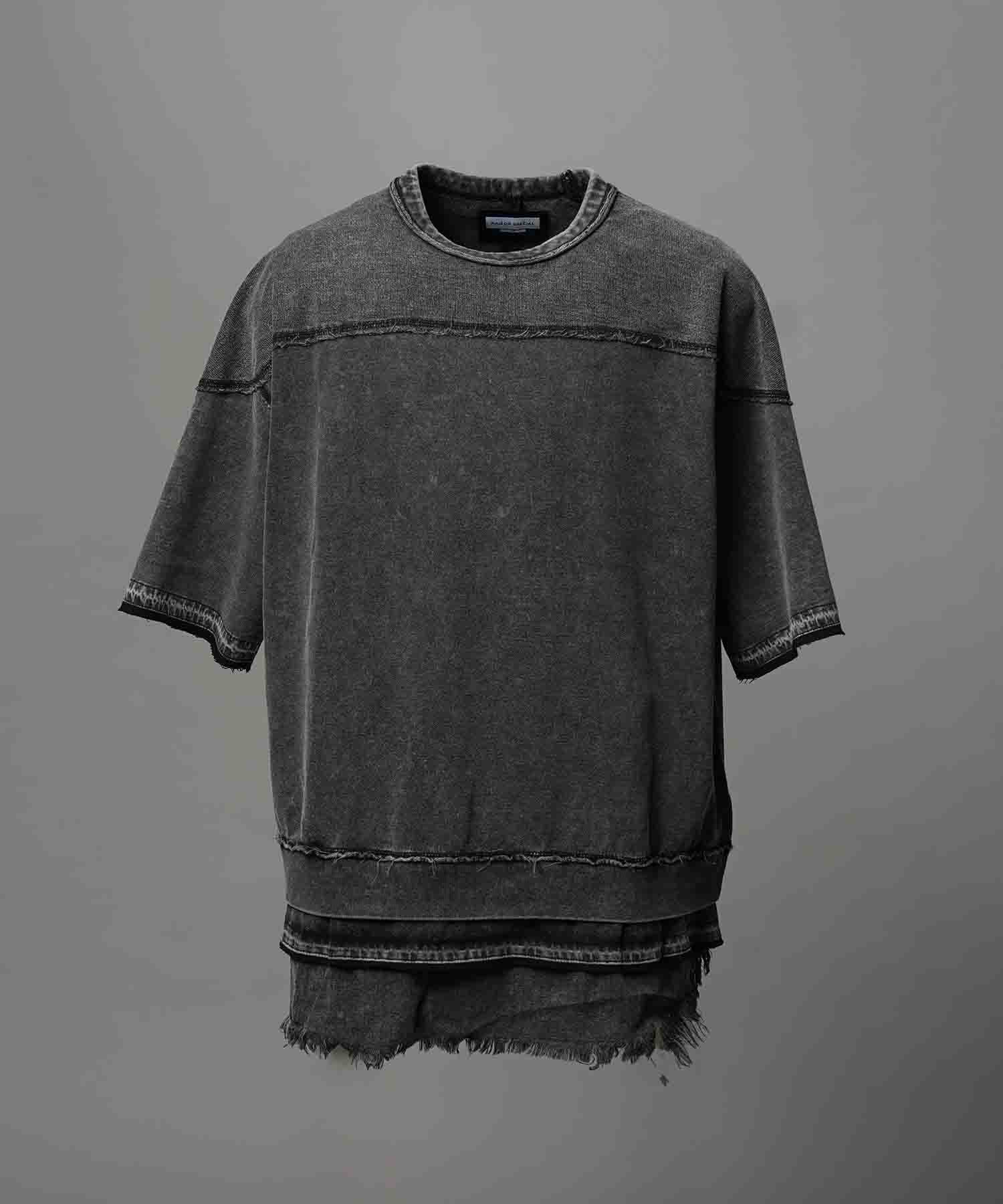 MAISON SPECIAL Chemical Over-Dye Prime-Over Football Layered T-shirt メゾンスペシャル バッグ トートバッグ ブラック ホワイト