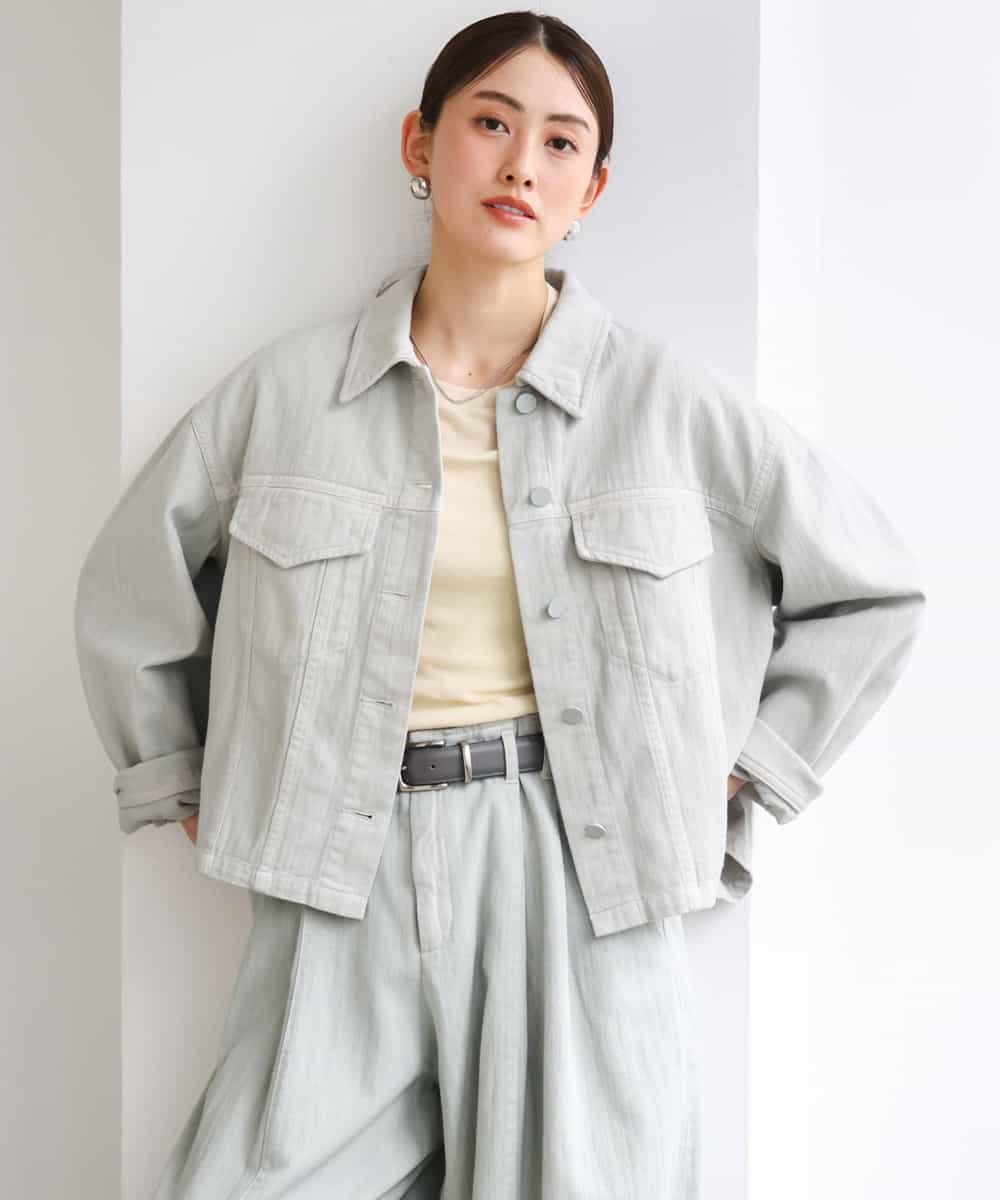 MICHEL KLEIN [セットアップ対応]デニムダブルポケットブルゾン ミッシェルクラン ジャケット・アウター デニムジャケット