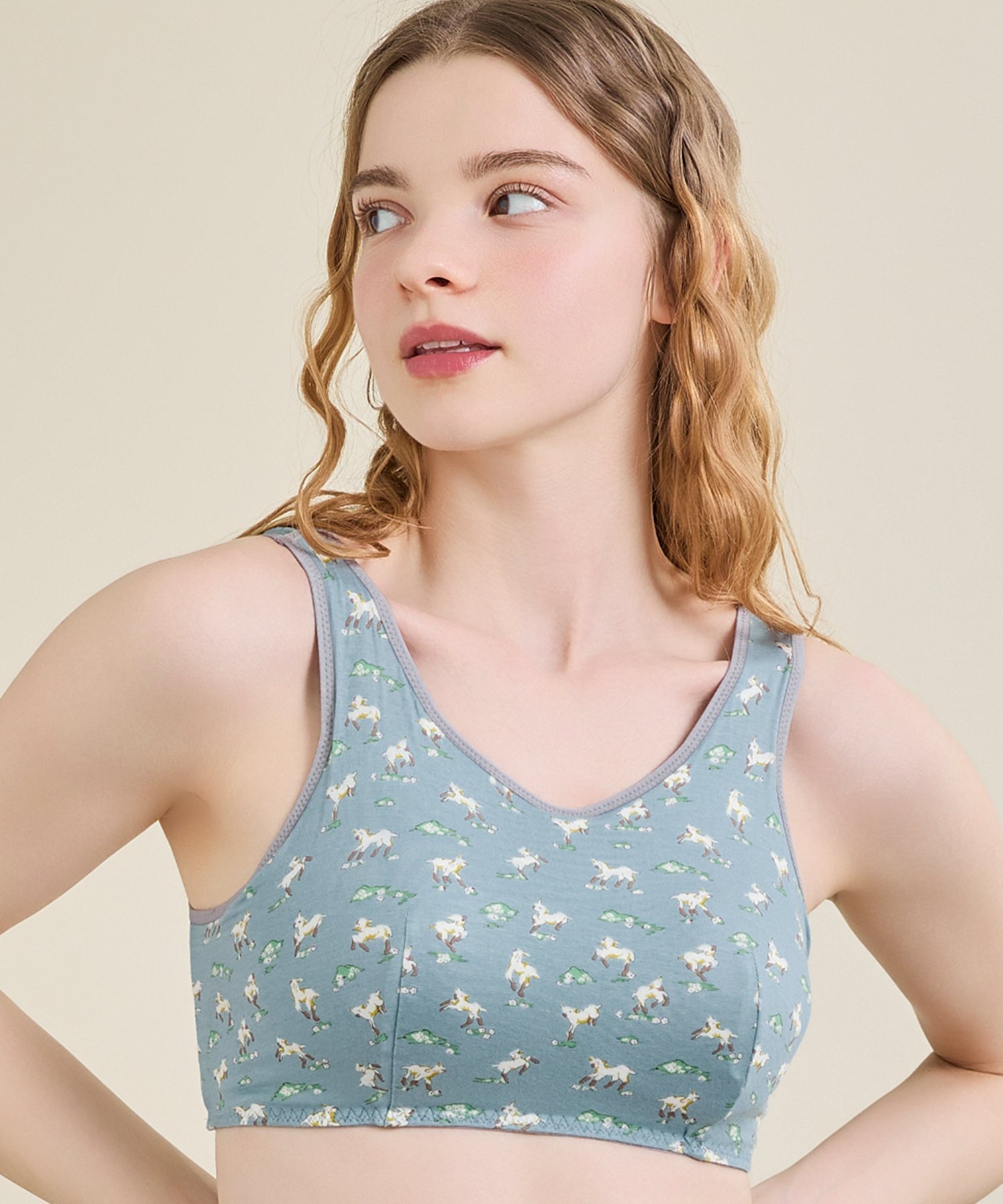 une nana cool 나이트 업 브래지어 MADE WITH LIBERTY FABRIC 은나나 쿨 이너 룸웨어 브래지어 블루 핑크 옐로우