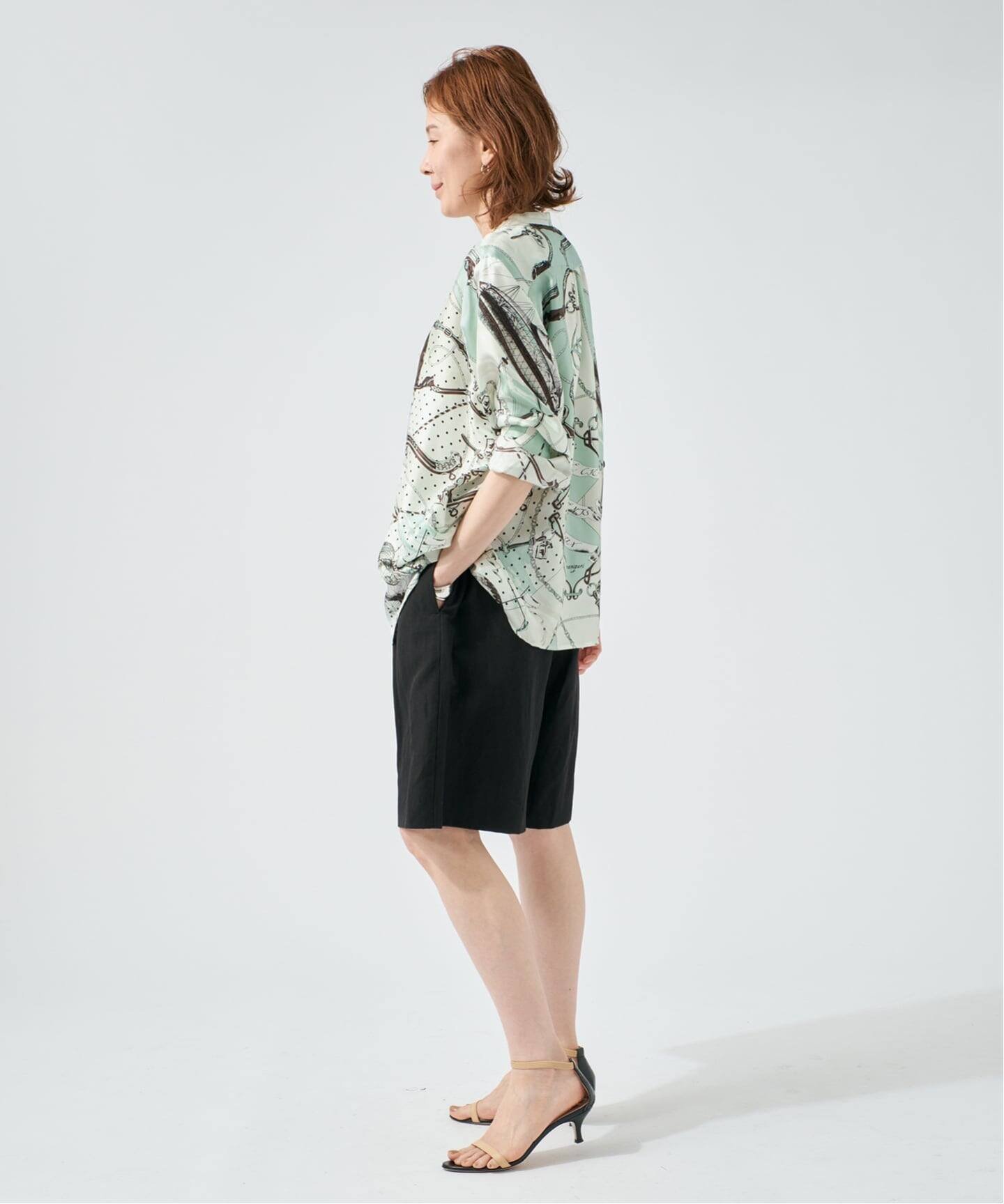 VERMEIL par iena manipuri マニプリ ロングシャツ 別注 ビットバルーン ヴェルメイユ パー イエナ トップス シャツ・ブラウス グレー