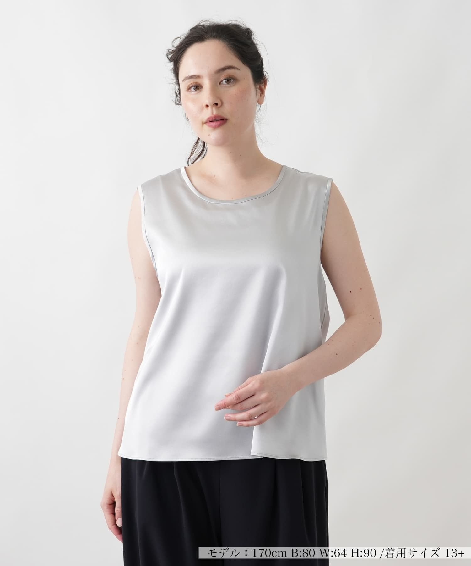 Leilian PLUS HOUSE カットソー【BOURGE】 レリアン プラスハウス トップス カットソー・Tシャツ ホワイト ブルー