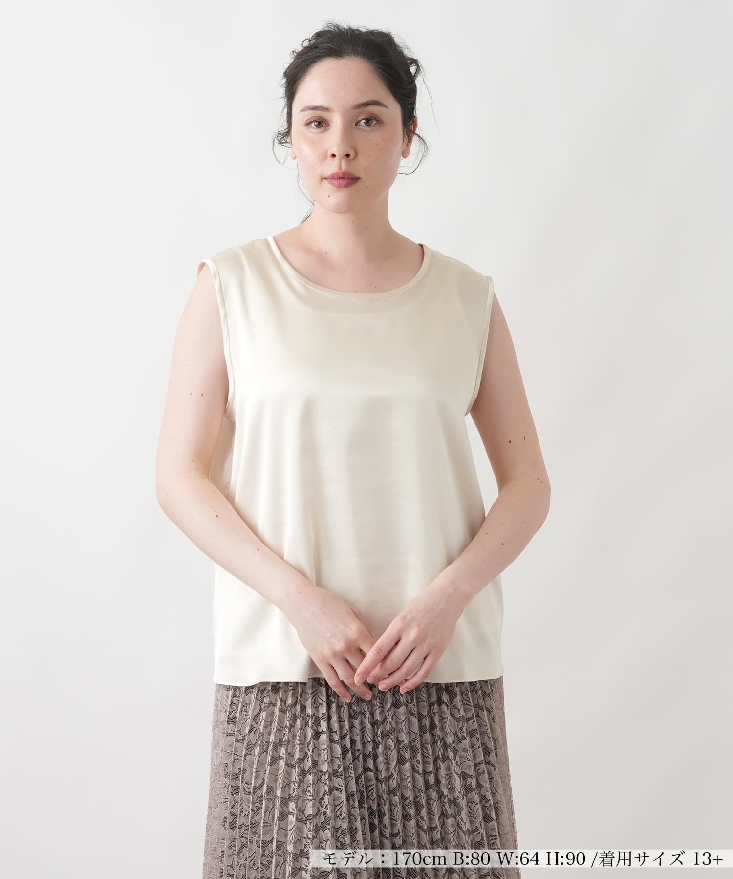 Leilian PLUS HOUSE カットソー【BOURGE】 レリアン プラスハウス トップス カットソー・Tシャツ ホワイト ブルー