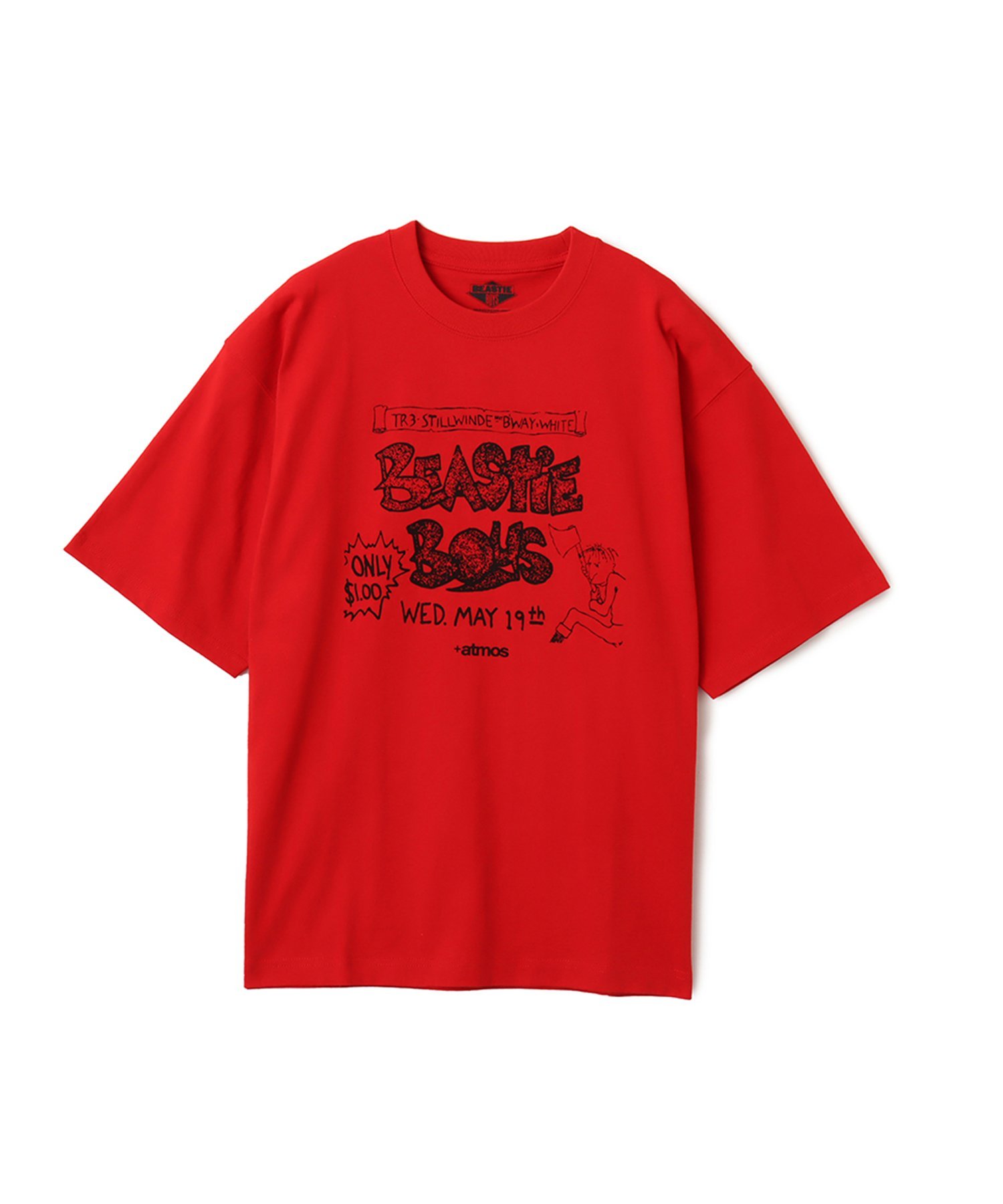 atmos Beastie Boys x atmos FLYER T-shirt RED アトモス トップス カットソー・Tシャツ レッド
