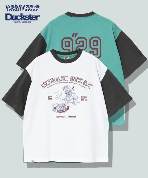 DUCKSTER/ダックスター いきなりステーキコラボS/TEE《カレッジ》(MENS) ゴースローキャラバン トップス カットソー・Tシャツ グレー