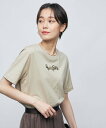 NOLLEY'S sophi ＜飯豊まりえさん着用＞箔プリントショート丈Tシャツ ノーリーズ トップス カットソー・Tシャツ ベージュ ホワイト【送..