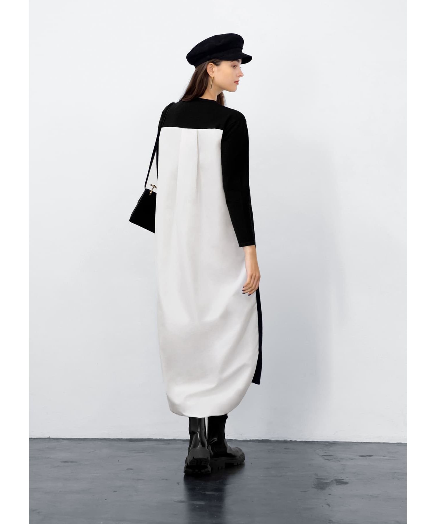 STYLE DELI スムースハイゲージシャツ生地コンビワンピース スタイルデリ ワンピース・ドレス ワンピー..