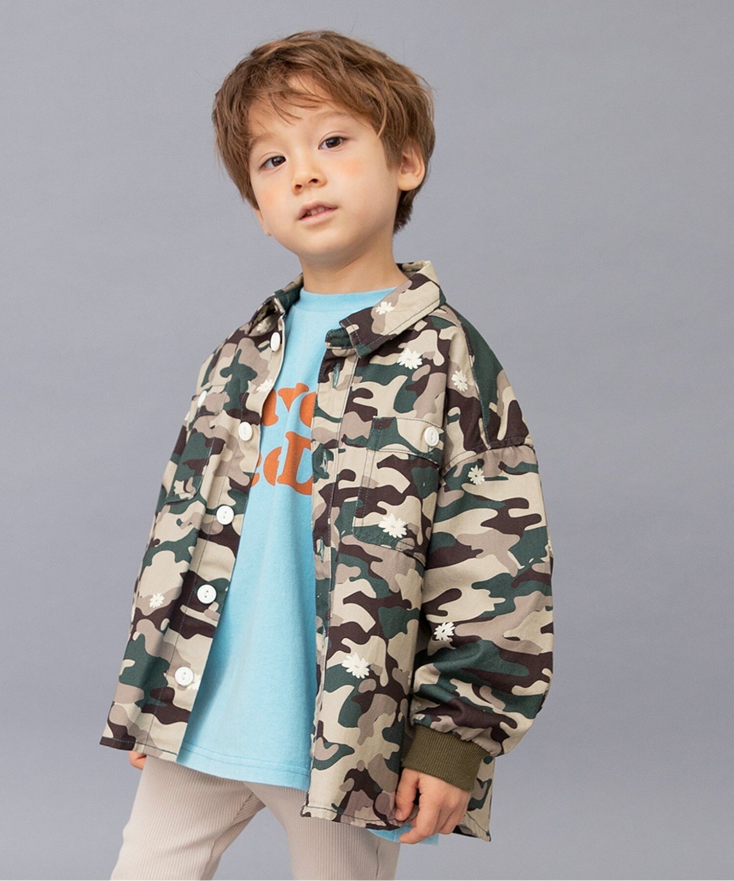 BREEZE WEB限定 【リンク】シェフ シャツジャケット エフオーオンラインストア トップス シャツ・ブラウス グレー カーキグリーン ブラウンのサムネイル