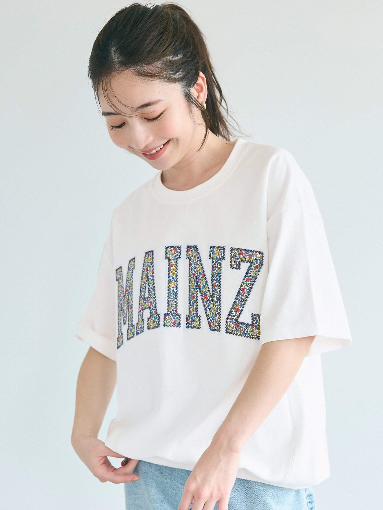 coca スウェットライク半袖Tシャツ コカ トップス カットソー・Tシャツ グレー ピンク ネイビー ホワイトのサムネイル