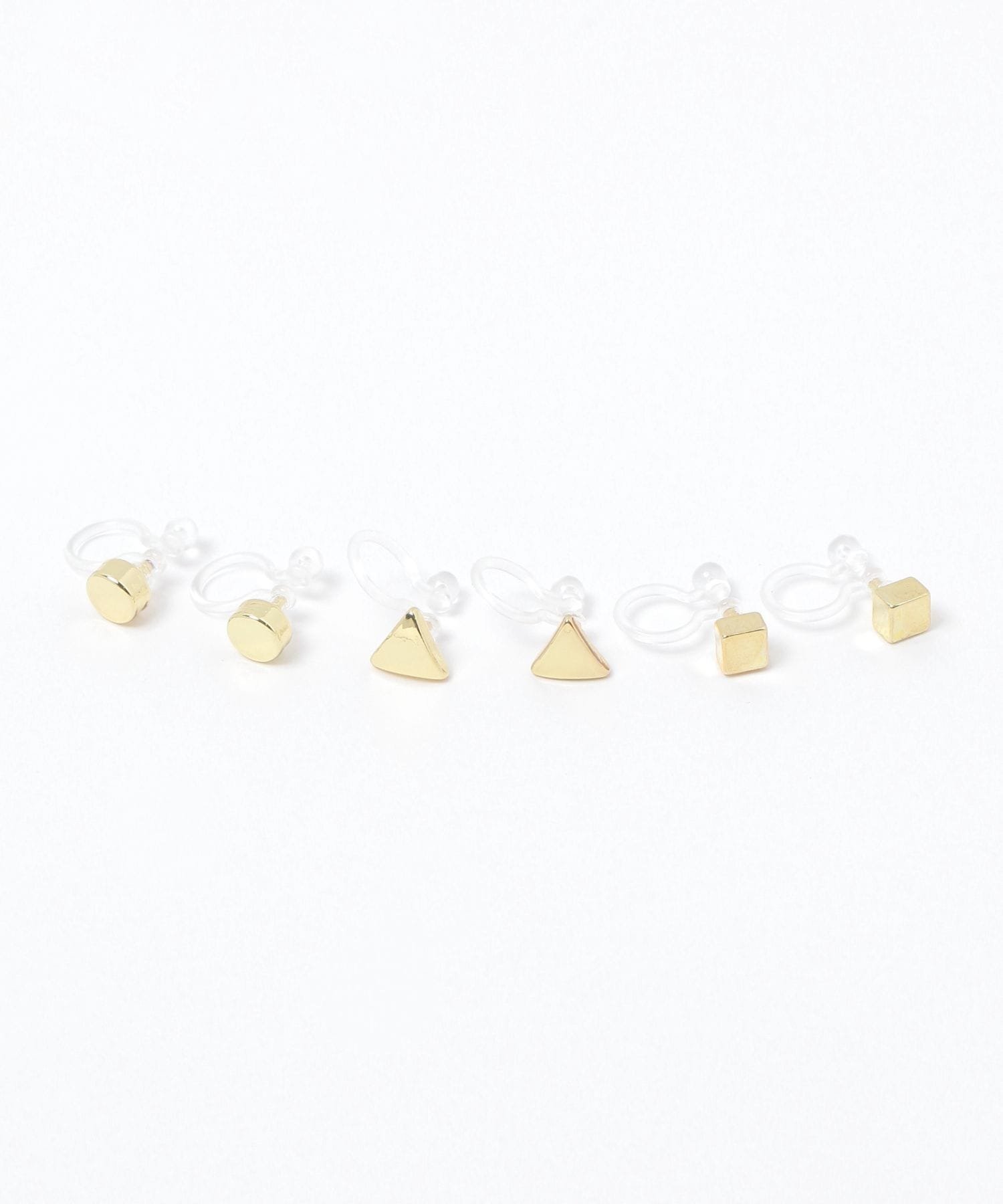 LAKOLE マルサンカクシカクノンホールピアス6点セット ラコレ アクセサリー・腕時計 イヤリング・イヤーカフ ゴールド シルバー