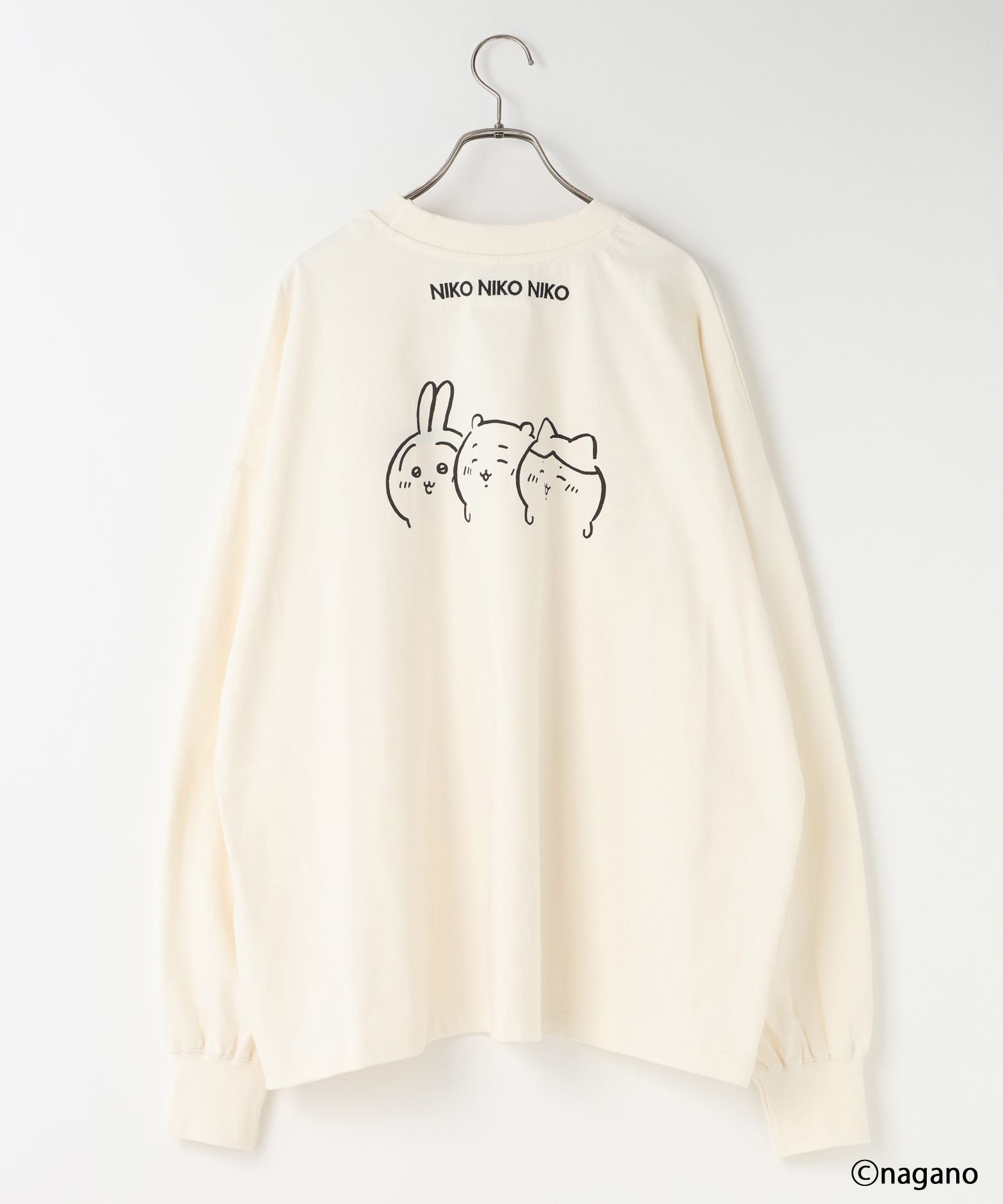 LOWRYS FARM ちいかわロンT ローリーズファーム トップス カットソー・Tシャツ ピンク ホワイト ブルー