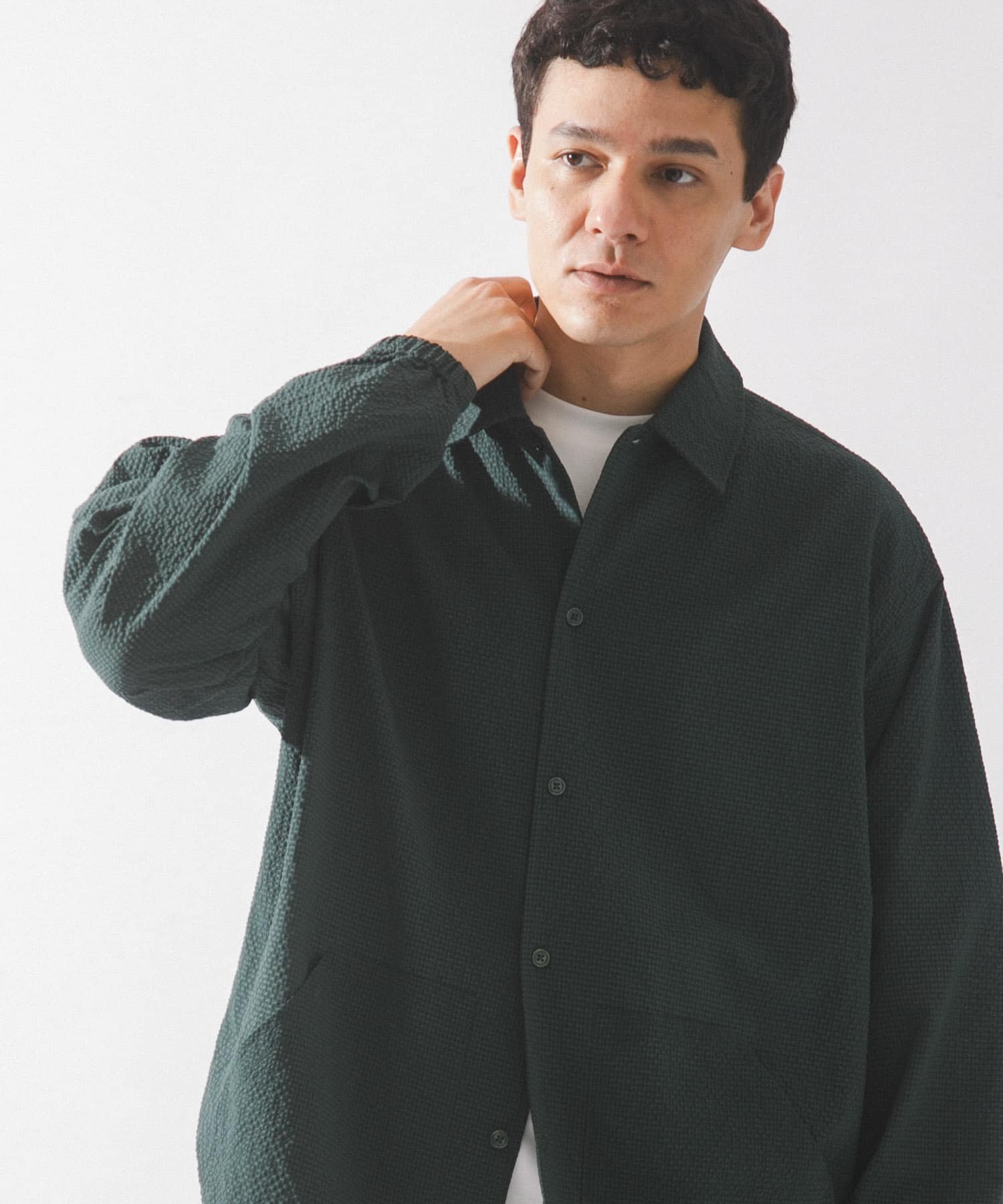 Sonny Label シアサッカーコーチジャケット サニーレーベル ジャケット・アウター ブルゾン・ジャンパー グリーン ネイビー ブラック