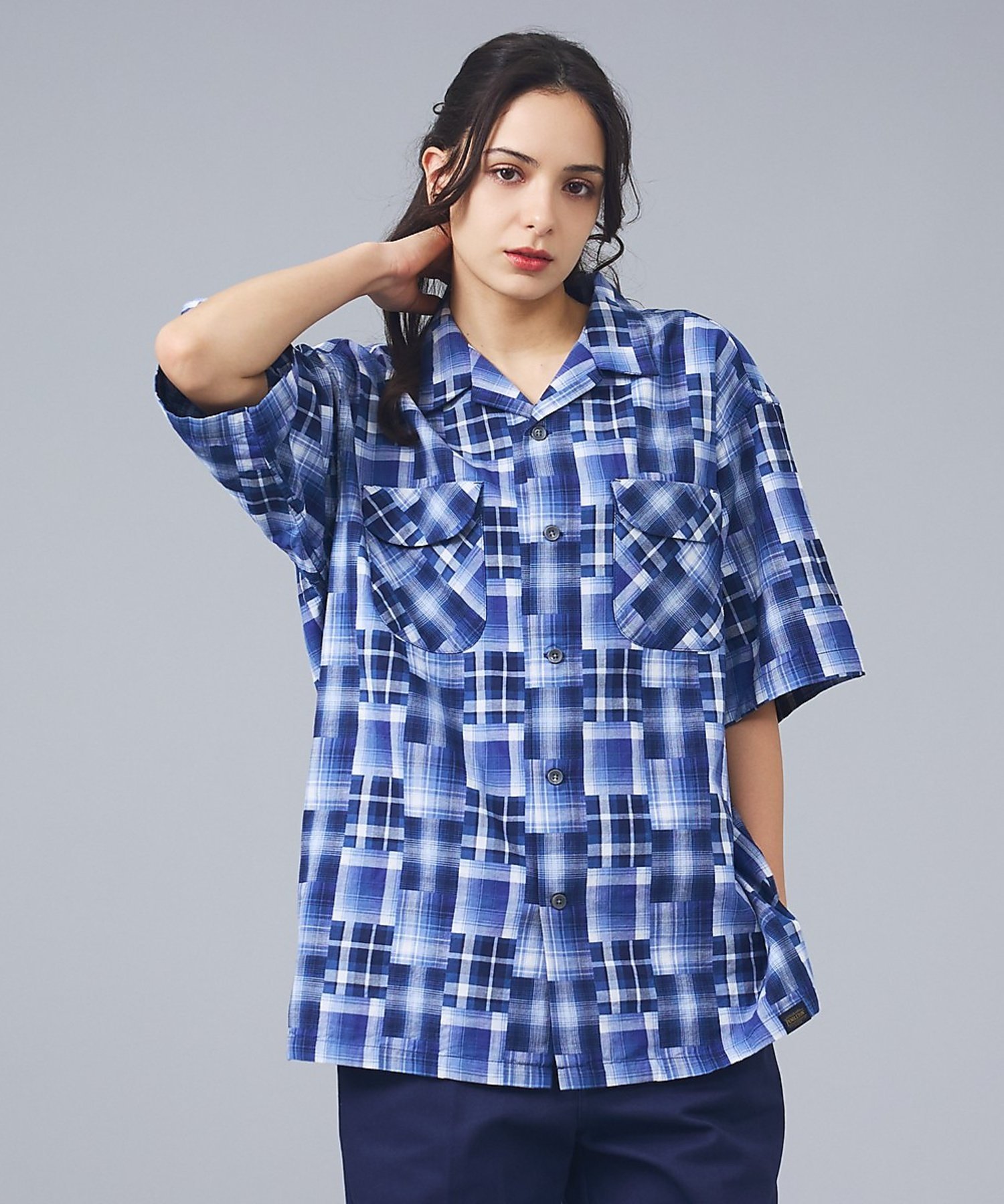ABAHOUSE LASTWORD 【PENDLETON / ペンドルトン】オープンカラー チェック 半袖シャツ/ アバハウス トップス シャツ・ブラウス ブルー【送料無料】