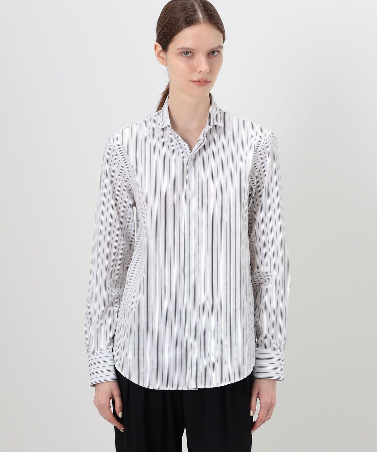 TOMORROWLAND BUYING WEAR BOURRIENNE AMAZONE ストライプシャツ トゥモローランド トップス シャツ・ブラウス ホワイト【送料無料】