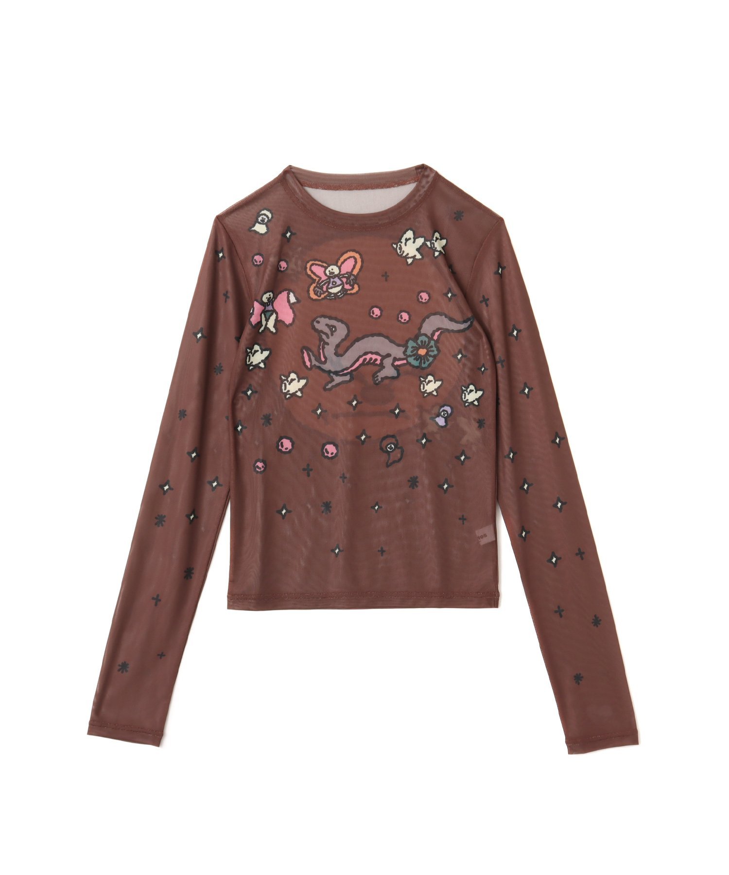 atmos pink MARIA SAKURAI x atmos pink See-Through LS T-shirt BROWN アトモス トップス カットソー・Tシャツ ブラウン