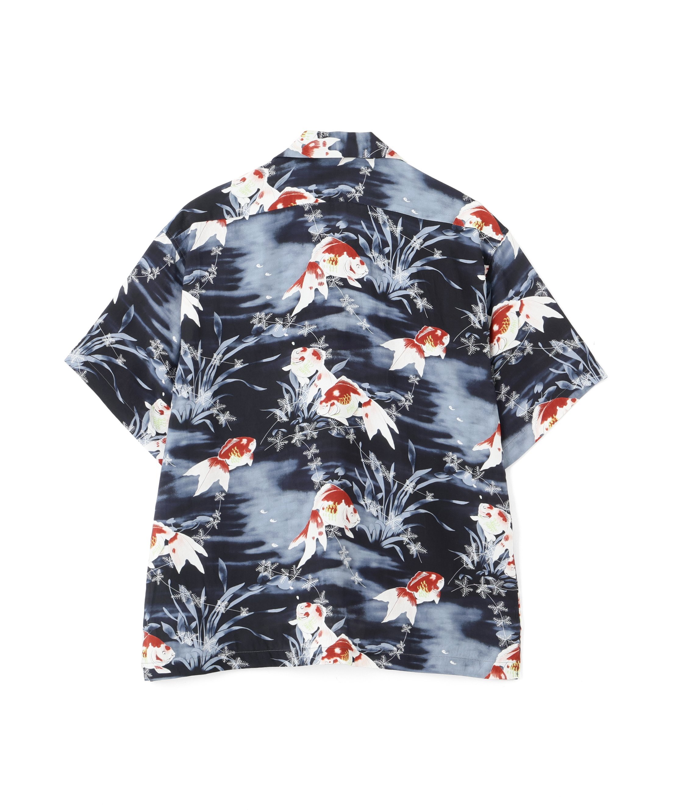 ×PJ/×パイナップルジュース/GOLDFISH RAYON SHIRT/ゴールドフィッシュ レーヨン シャツ ショット トップス シャツ・ブラウス ブラック