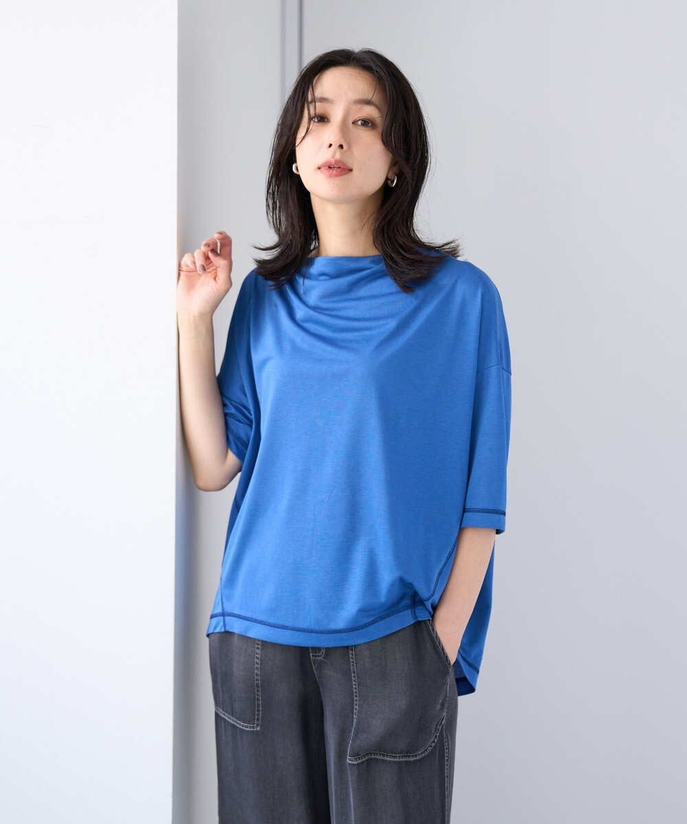 スーパークールボトルネックカットソー ジョルジュ・レッシュ トップス カットソー・Tシャツ ブルー ネイビー