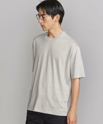 【SALE/60%OFF】BEAUTY & YOUTH UNITED ARROWS BY GLOSSY リネン ウォッシュ クルーネックニット ユナイテッドアローズ アウトレット トップス カットソー・Tシャツ グレー ベージュ ネイビー