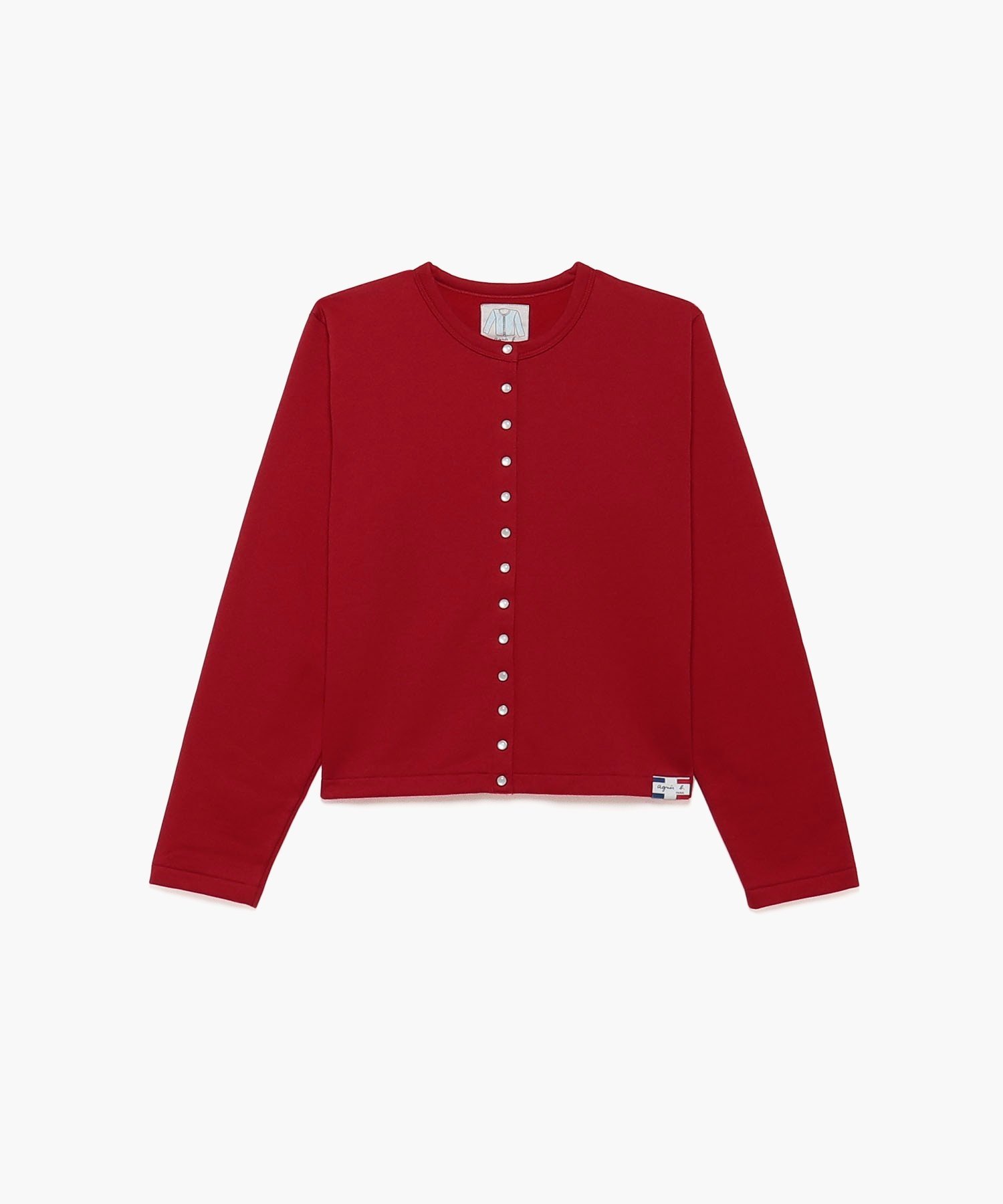 アニエスベー カーディガン レディース agnes b. FEMME M001 CARDIGAN カーディガンプレッション [Made in France] アニエスベー トップス カーディガン レッド【送料無料】